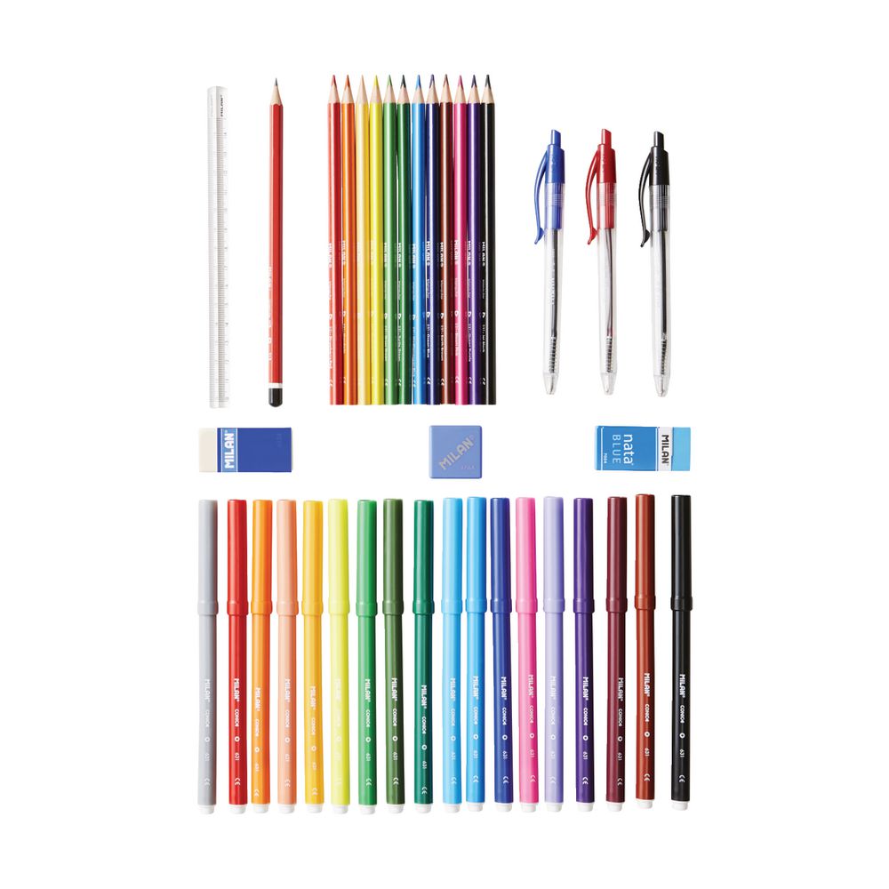 Milan Multi Pencil Case Set Anchor Club Purple